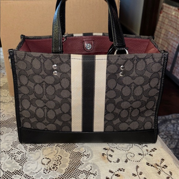 COACH DEMPSEY signature monogram black gray satchel/crossbody - Picture 2 of 7